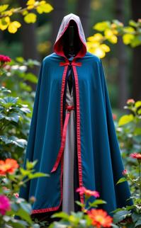 photograph, witty commentary on modern life, body shot of a Visionary Tight Tudor Magic cloak , it is smooth