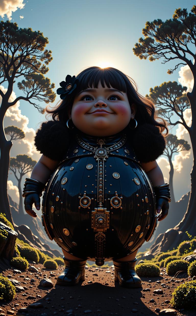 designed by Polixeni Papapetrou , photograph, masterpiece, POV shot of a fat Emo Female Ogre Detective