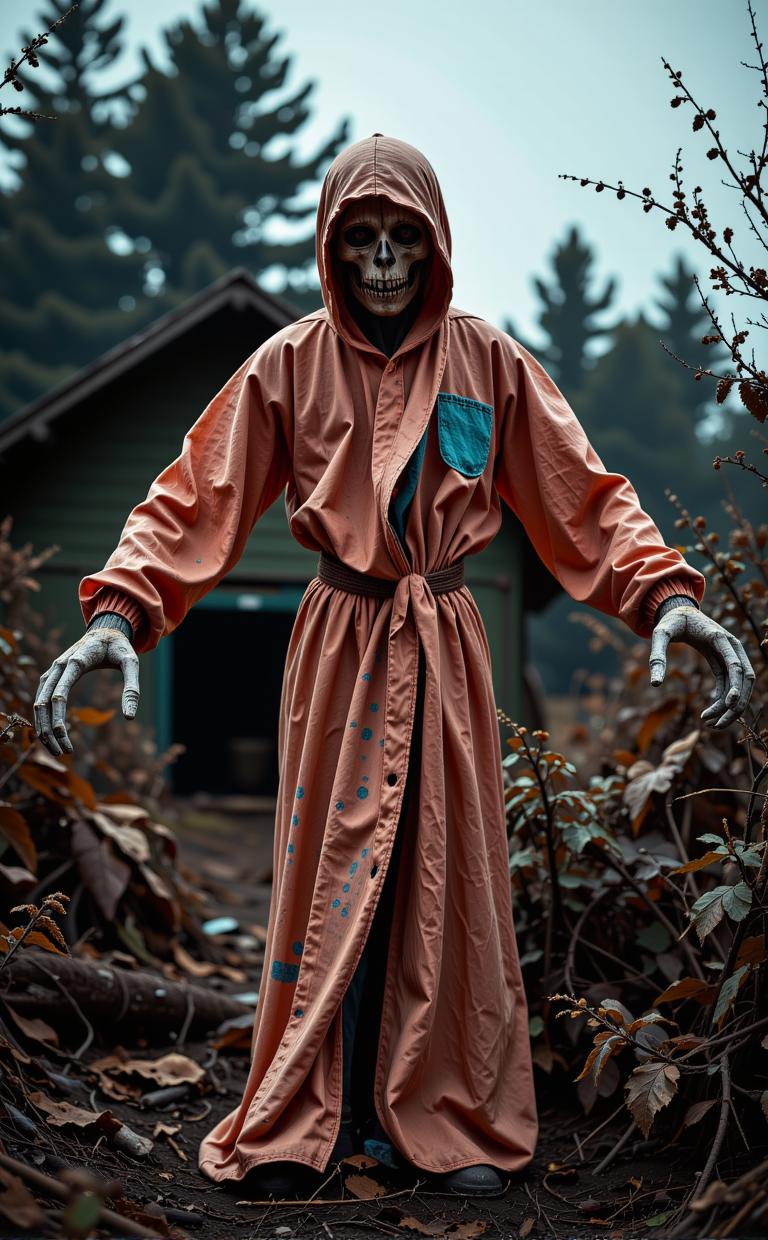 photograph, fairy tale, long shot of a Peach Ethiopian Scarecrow , it is very Beautiful and Controversial