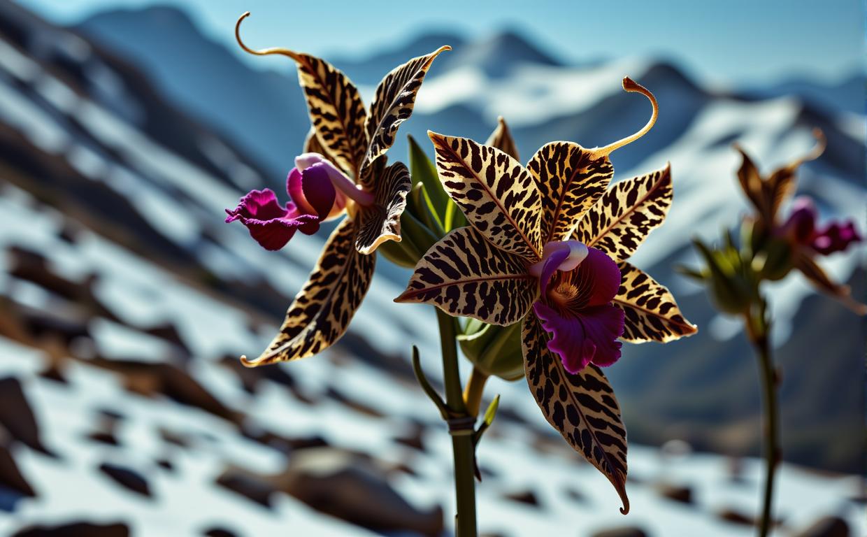 stylized by Herb Ritts and Peter Lindbergh and Marta Bevacqua , photograph, behance, extreme wide shot of a Vampiric Seductive traditional Indian Orchid