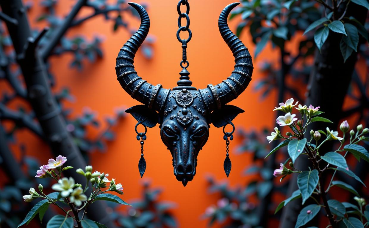 photograph, hyper detailed, High exposure of a Literal Horned Honduran Pendulum , it is in a Lord of the Rings setting