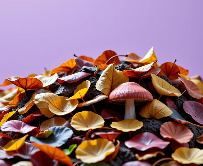 stylized by Cindy Sherman and Jo Ann Callis and Gabriel Metsu , photograph, highly detailed, extreme wide shot of a Ragtime Autumn leaf pile of Invasion