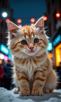 photograph, best quality, Long exposure of a Funny Boring Himalayan Kitten , centered complementary colors background
