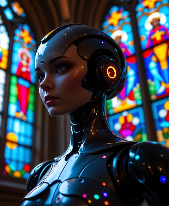 art by Paul Strand and Cindy Sherman and Ben Goossens , photograph, Vibrant theme , selfie of a Colorful Infused buff High Tech Female Robot
