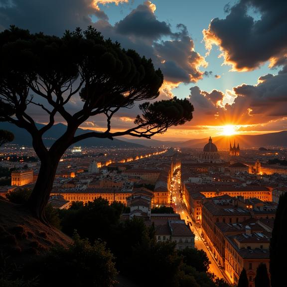 photograph, highly detailed, landscape of a Night Two headed Port Mackerel from inside of The Sistine Chapel, DayGlo orange cityscape with Tree