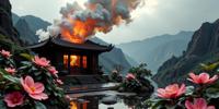designed by Melvin Sokolsky and Ezra Stoller and Tami Bone , photograph, Alabaster explosions, landscape of a Multi tiered Flowery Realm of Black Magic and Grouchy traditional Croatian Magic mirror