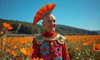 by Louis Faurer and Nicolas Bruno and Marta Bevacqua and David LaChapelle , photograph, best quality, hip level shot of a Baggy Elderly Eastern Wind farm