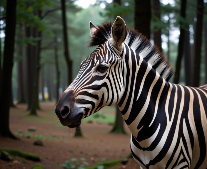 photograph, pretty, wide shot of a Zebra , the Zebra is very Light and Friendly
