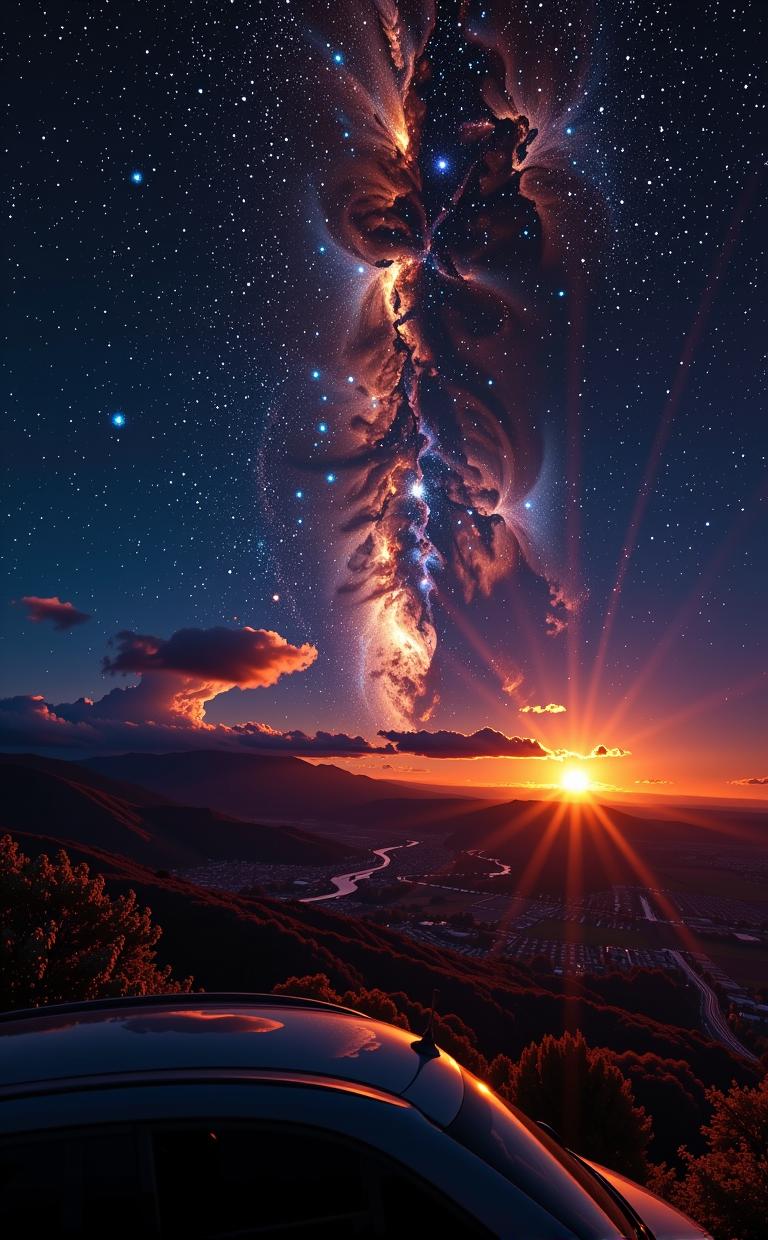 photograph, Lively, fairy tale, low angle shot of a Scottish Globular cluster