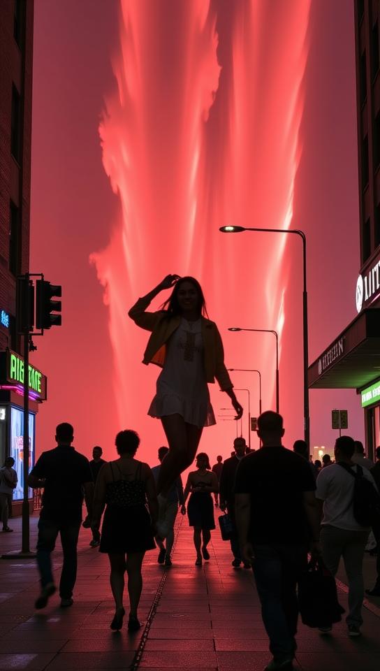 by Lois Greenfield and Helen Levitt and Njideka Akunyili Crosby and David LaChapelle , photograph, behance, landscape of a Horned Cruel Neon Riverwalk from inside of a Victoria Falls