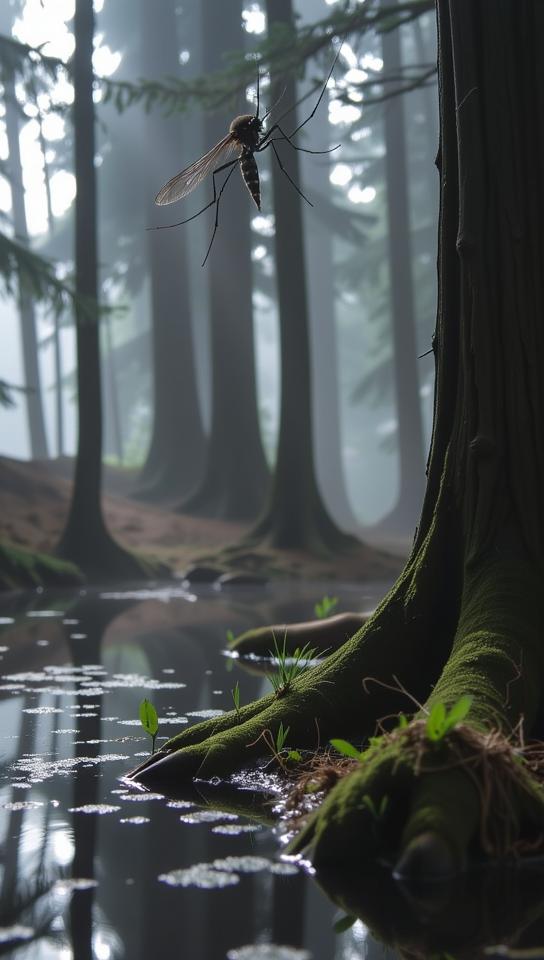 by Aliza Razell , photograph, Draped woods and pond, majestic