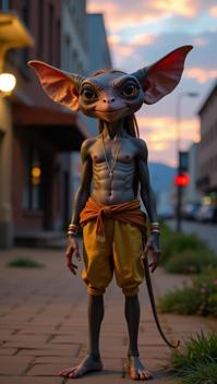 photograph, highly detailed, cinematic shot of a slender South African Female Gremlin , the Gremlin is very Scrumptious and Ancient