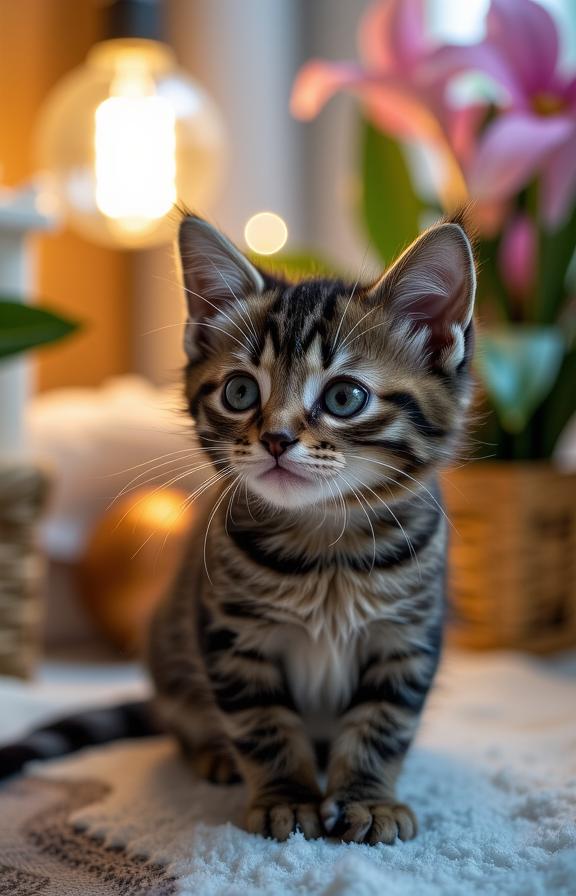 superb Raw digital photo, cheetah print theme , extreme close up shot of a Groovy Furry American Shorthair Kitten , centered Lomography background