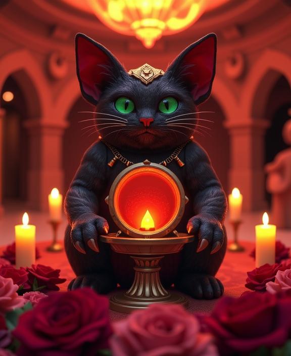 designed by Andrew Hem and Frenchy , professional Photograph, intricate background, close up shot of a Mythical Plush The Altar of Envy