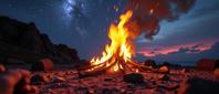 by Karine Eibatova and Alain Laboile and Aleksander Gierymski , colorful Digital painting, stylized, angle from above of a Cathartic Pyre