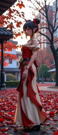 candid Anime, superb Cosplay Photograph, colorful Redshift render, Psychobilly
