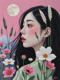 portrait art by Jamie Hawkesworth , scene art, epic Pencil painting, Shin Hanga