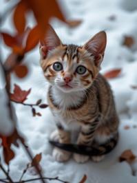 gorgeous Unity Engine, Sad, overhead angle of a Shaky Spotted Oriental Shorthair Kitten , from inside of a Inventive Photography studio