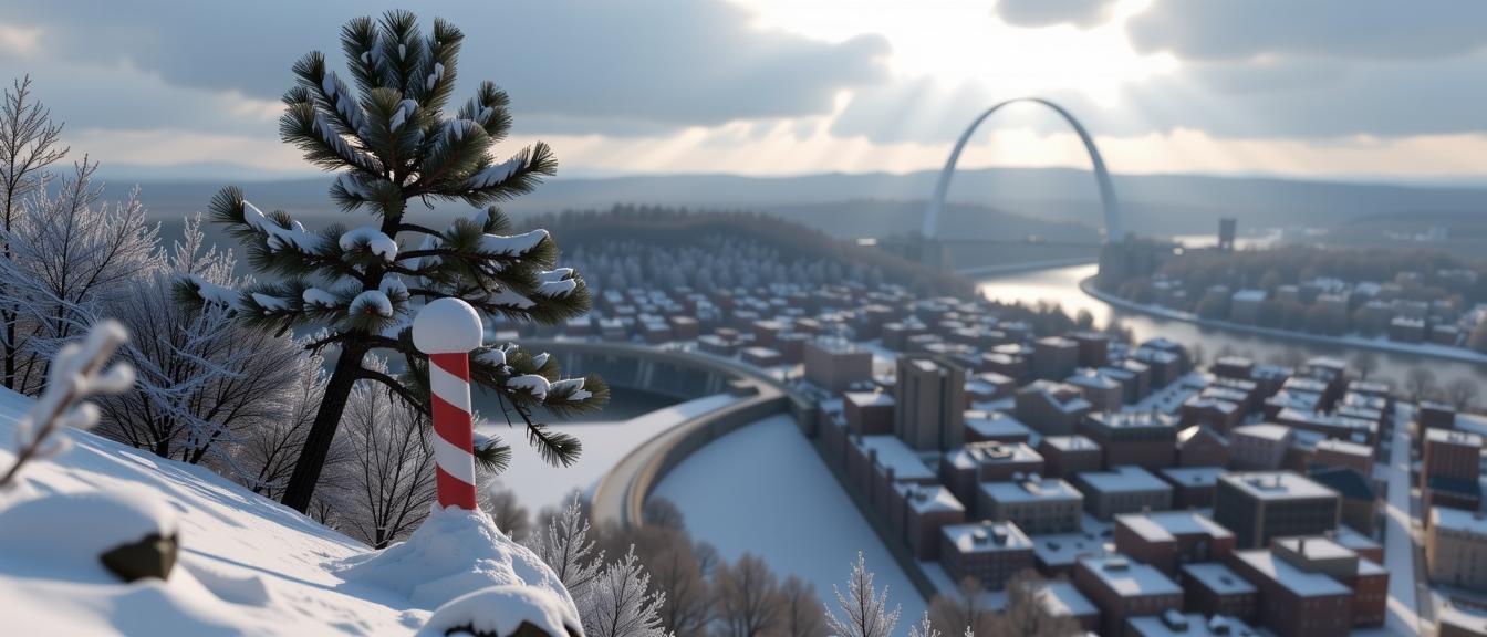 candid d blender render, surreal, ground level shot of a The Louisiana Purchase , it is very Fur Trimmed and Luminous