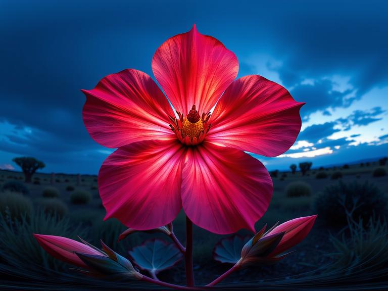 stylized by Nikolina Petolas and Paul Rudolph , fantasy Oil painting, highly detailed, wide shot of a The Flower of Rage