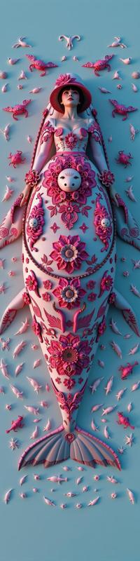 surrealism art by Rudy Siswanto , awardwinning Raw digital photo, desolate fauna and Cancer constellation in background, capturing the glamour of mid th century fashion