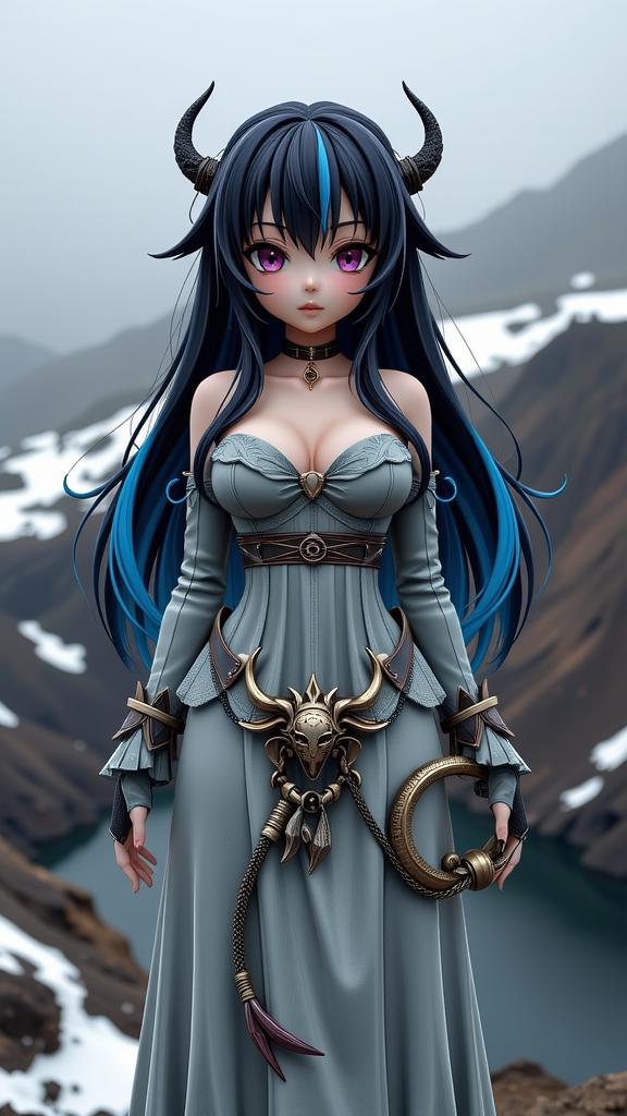 amateurish On pale black paper, intricate details, Golden ratio, Full length frame of a Funny Petrified busty petite Reiwa Era Female Harbinger