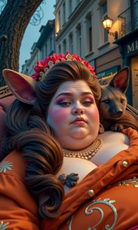 awardwinning Pastels artwork, cinematic, close up shot of a Warm Unnatural morbidly obese European Neptune , she is Lounging