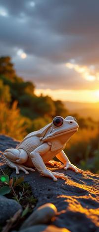 superb Unreal Engine, Golden ratio, wide angle of a Ruined Evocative Frog , detailed Visually Stimulating background