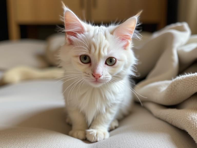 Wretched Friendly Turkish Angora Kitten
