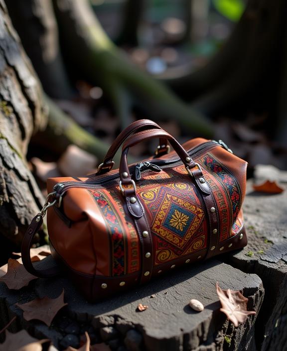 grand RAW photo, elegant, Aerial View of a Breathtaking Hyper Creative Tunisian Duffel bag , it has intricate details