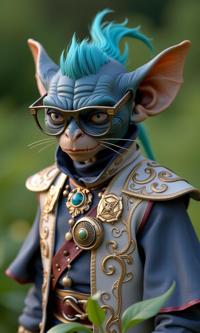 masterwork Octane render, intricate details, over the shoulder shot of a tiny traditional Arcadian Male Goblin Vizier, he is very Great and Metallic