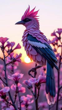 art by Oleg Oprisco and Jan van Ravesteyn and Roger Dean , masterwork flower sculpture, art object made out of flowers of a masterpiece, birds eye view shot of a Afropunk Worn Out Australian Magpie