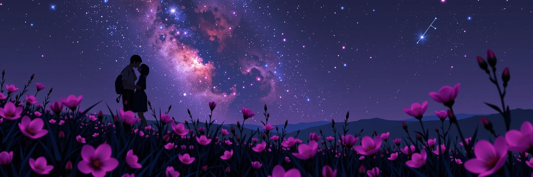 dark Anime, epic, Long exposure of a Normcore Art Blue dark violet I kissed a girl and I liked it , Interplanetary magnetic field background