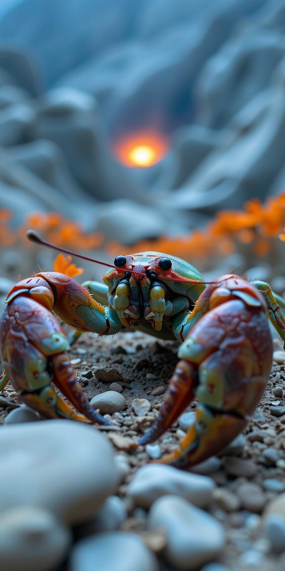 vibrant On pale Turquoise, Silver and Gray paper, masterpiece, selfie shot angle of a Craw Wurm