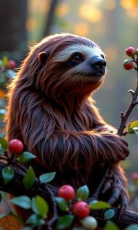 candid Physically based render, behance, side view shot of a The Story of Sloth , it is very Decorative and Moist