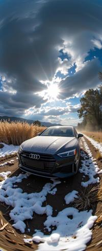 superb Anime, Aestheticism, hyper detailed, Landscape of a Balanced Dusty Filipino Audi