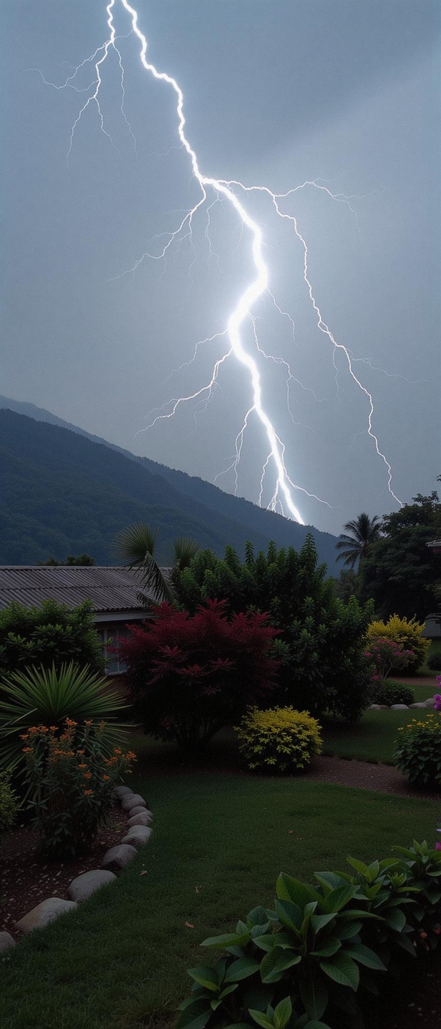 photograph, behance, medium wide shot of a good looking Pittoresque Thunderbolt , simple Electic Colors background