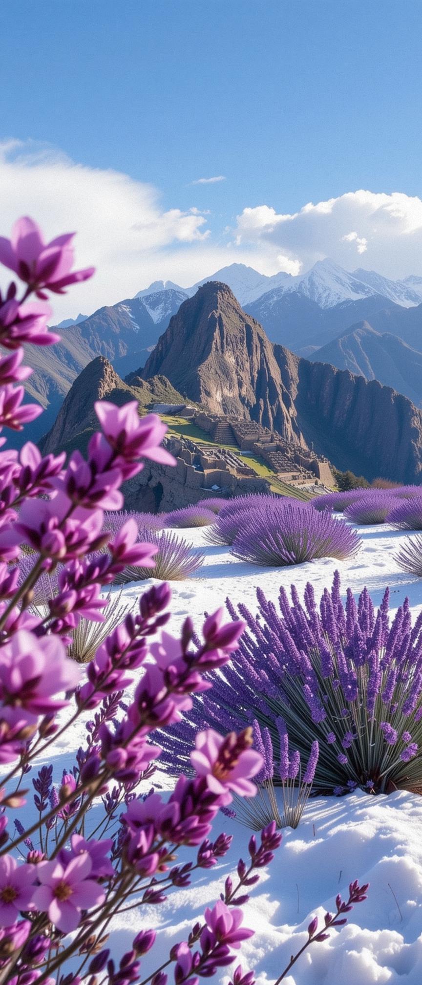 photograph, surreal, landscape of a Polar Desert and Kintsugi Qing Dynasty Lavender, it is very Rude and Overwhelmed