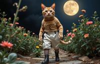 by Sandy Skoglund and Spencer Tunick , photograph, award winning, aerial shot of a beefy Bauhaus anthropomorphic Abyssinian Kitten