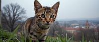 photograph, highly detailed, selfie of a Hateful Incredibly Detailed Bengal Kitten , near Unmotivated The Sistine Chapel
