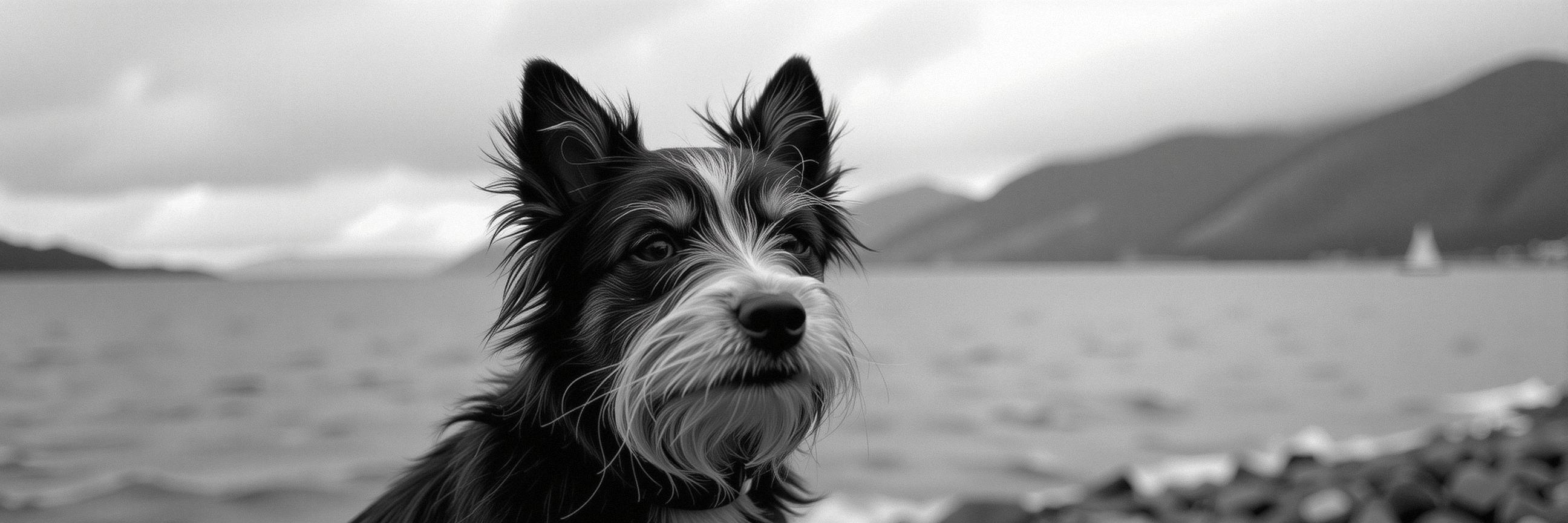 designed by Jeanloup Sieff and Frank Montague Moore and Maia Flore and Ren Hang , photograph, highly detailed, wide angle of a Stonepunk Biomechanical Shetland Sheepdog Puppy