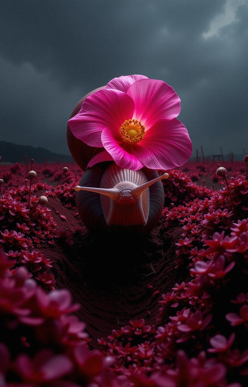 art by Christian Boltanski and Ando Fuchs , photograph, desolate vegetation with Flower, concept art