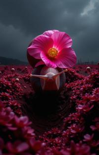 art by Christian Boltanski and Ando Fuchs , photograph, desolate vegetation with Flower, concept art