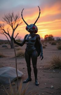 stylized by Kishin Shinoyama and Larry Fink , photograph, elegant, view of a petite Prehistoric Hercules Beetle Barber