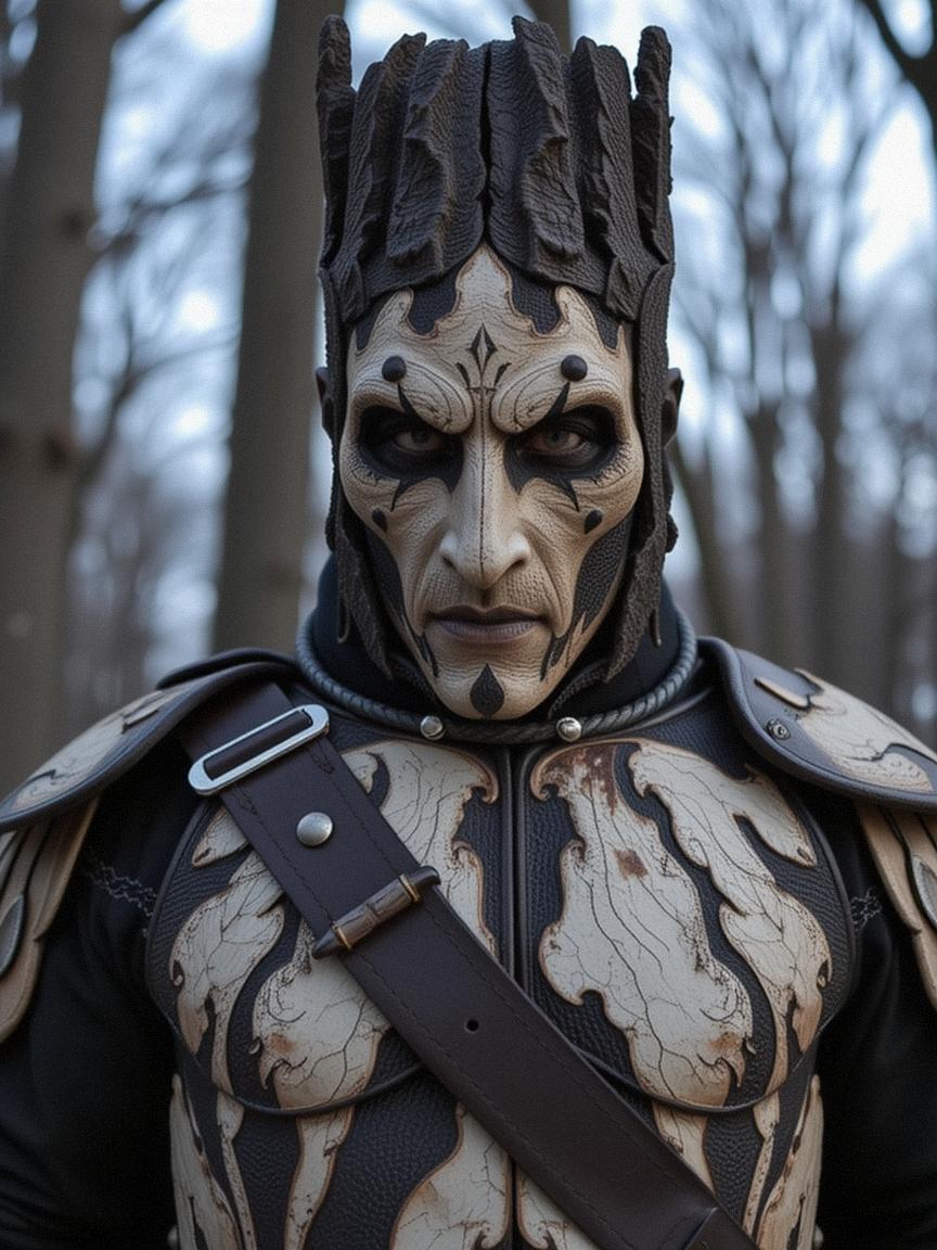 photograph, elegant, Fashion shot of a Desperate Dark Russian Bark , it is anthropomorphic reimagined as a HBO Spartacus series character