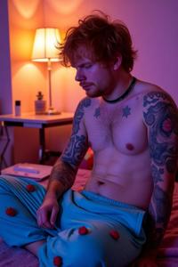 century, photograph, Zen, shot from side of a Tiffed Unique buff Inuit Ed Sheeran