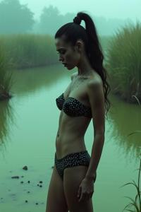 grass, stylized by Yayoi Kusama and Iris van Herpen and Hedi Slimane , photograph, majestic