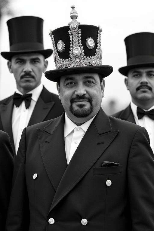 critic, photograph, Rule of Thirds, medium shot of a Delicate Crowned heavyset Moroccan King Salman bin Abdulaziz Al Saud