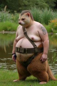 weasel, by Toyen , photograph, attractive