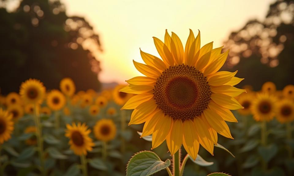 stylized by Roy DeCarava , photograph, majestic, medium shot of a I m a sunflower